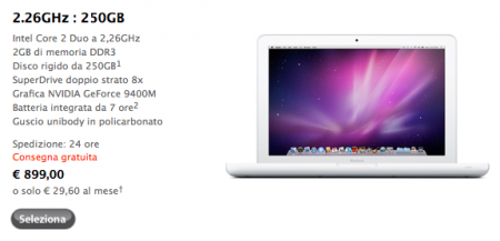 il nuovo macbook sull'Apple Store