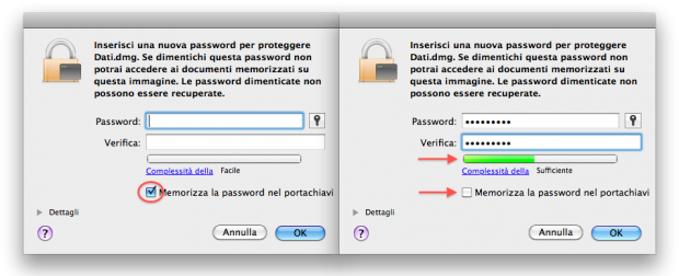 Impostare una password sicura per un disco protetto