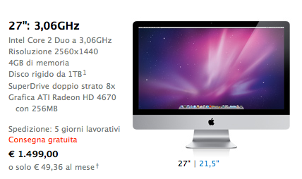 Versione di iMac base da 27