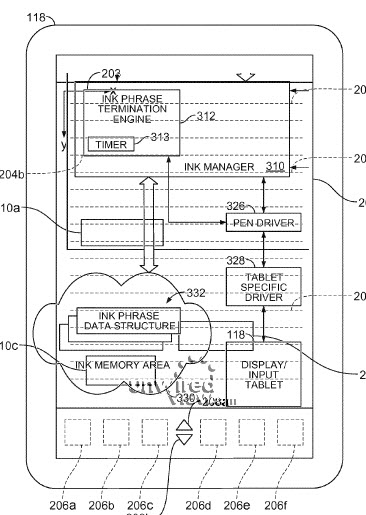 itablet islave apple brevetto patent digital ink recognition technique