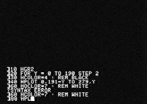 Apple II, riprende l'estetica dello schermo degli Apple II