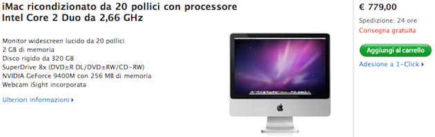 iMac 20" in offerta speciale limitata