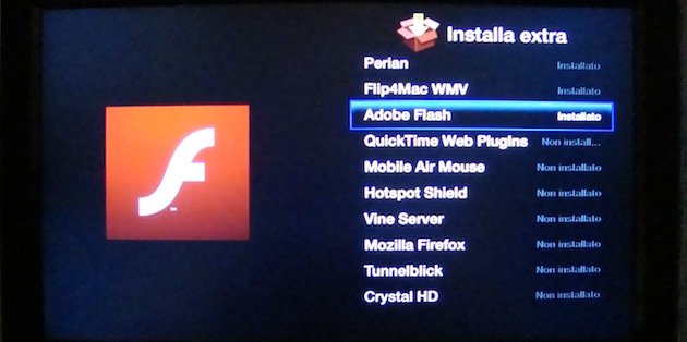 installazioni funzioni extra Apple TV con aTV flash, codec, flash, perian, flip4mac