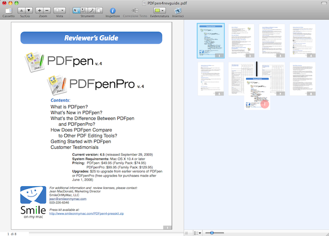 pdfpen riorganizza pagine e modifica di pdf con il mac