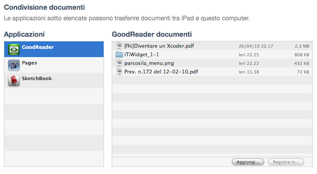 Condivisione Documenti iPad