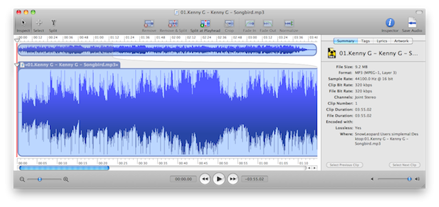 interfaccia editor audio mac fission