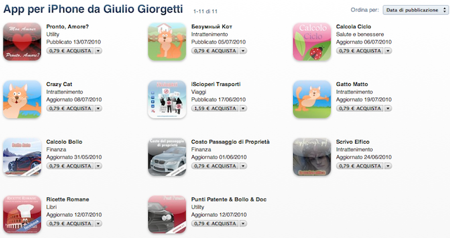App per iPhone di Giulio Giorgettia